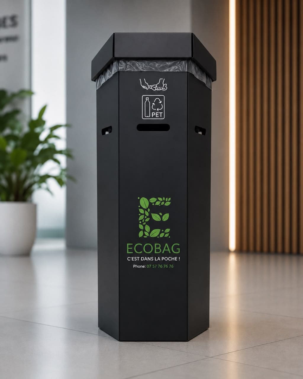 Box ECOBAG Collect installée dans un espace professionnel contemporain
